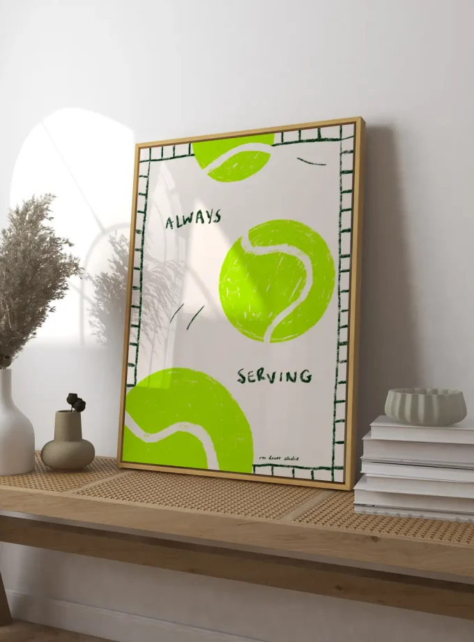 RM Decor Studio "Always serving" Tennis Print