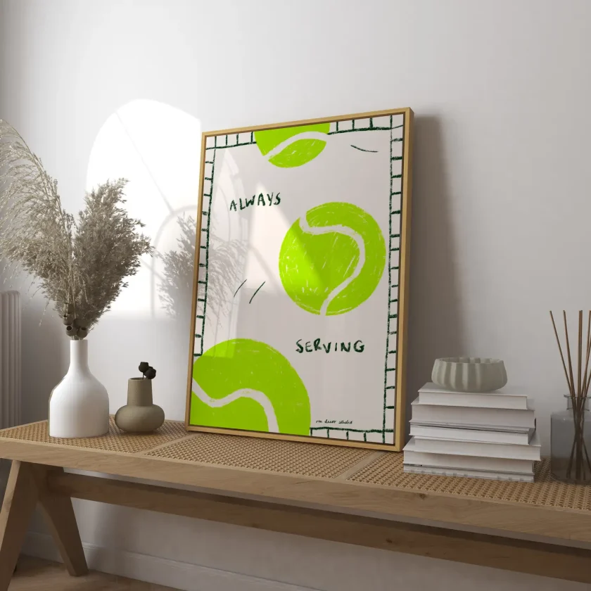 RM Decor Studio "Always serving" Tennis Print