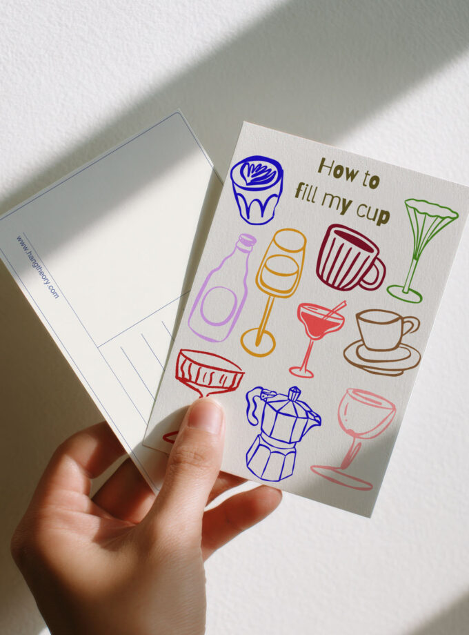 Hangtheory Postkarte "Fill my cup"