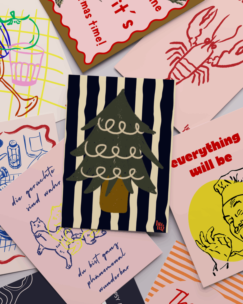 Hangtheory Postcard "Striped Christmas Tree" – Bild 2