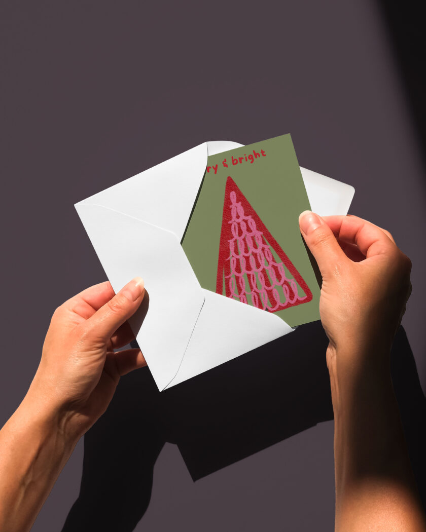 Hangtheory Postkarte "Merry & bright"